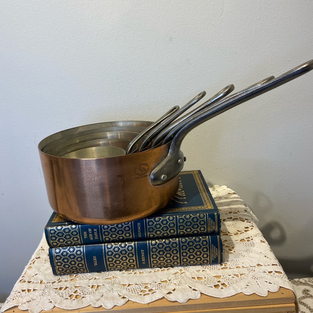 Set of 5 Copper Sauce Pans Made in France by Les Cuivres de Faucogney - Picture 2 of 11